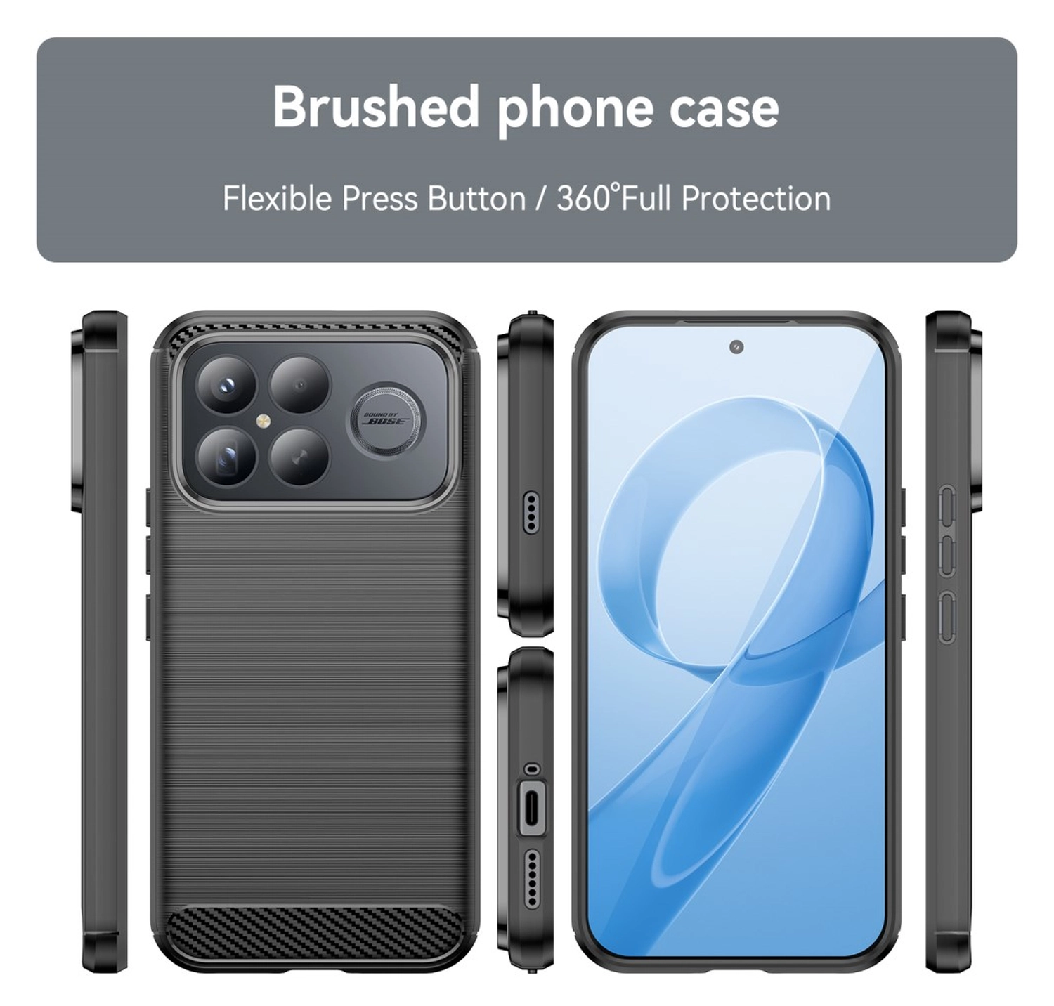 Xiaomi Poco F8 Ultra Hoesje Geborsteld TPU Flexibele Back Cover Zwart afbeelding 9