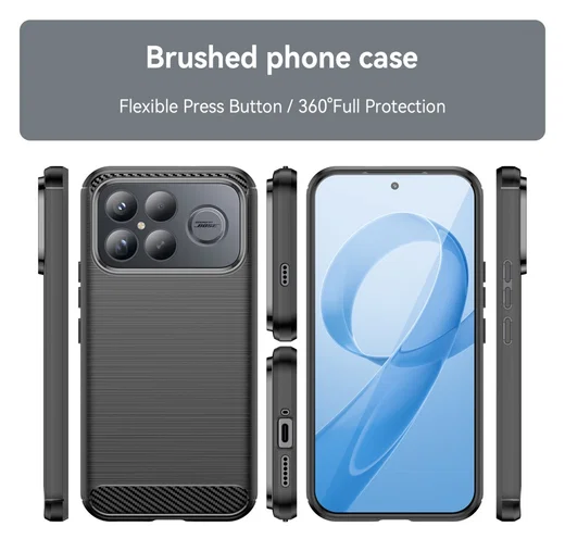 Xiaomi Poco F8 Ultra Hoesje Geborsteld TPU Flexibele Back Cover Zwart afbeelding 9