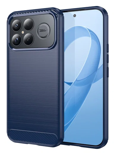 Xiaomi Poco F8 Ultra Hoesje Geborsteld TPU Flexibele Back Cover Blauw afbeelding 1