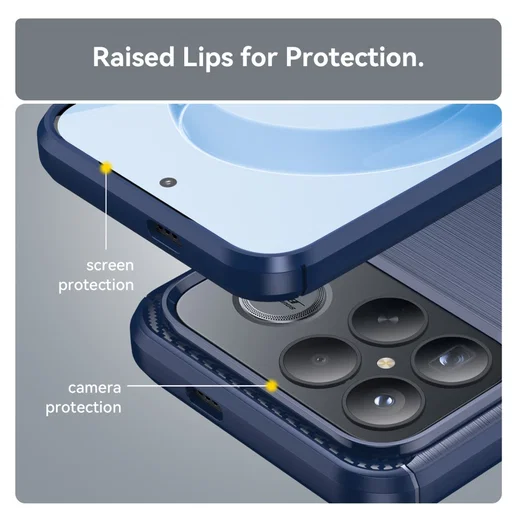 Xiaomi Poco F8 Ultra Hoesje Geborsteld TPU Flexibele Back Cover Blauw afbeelding 4