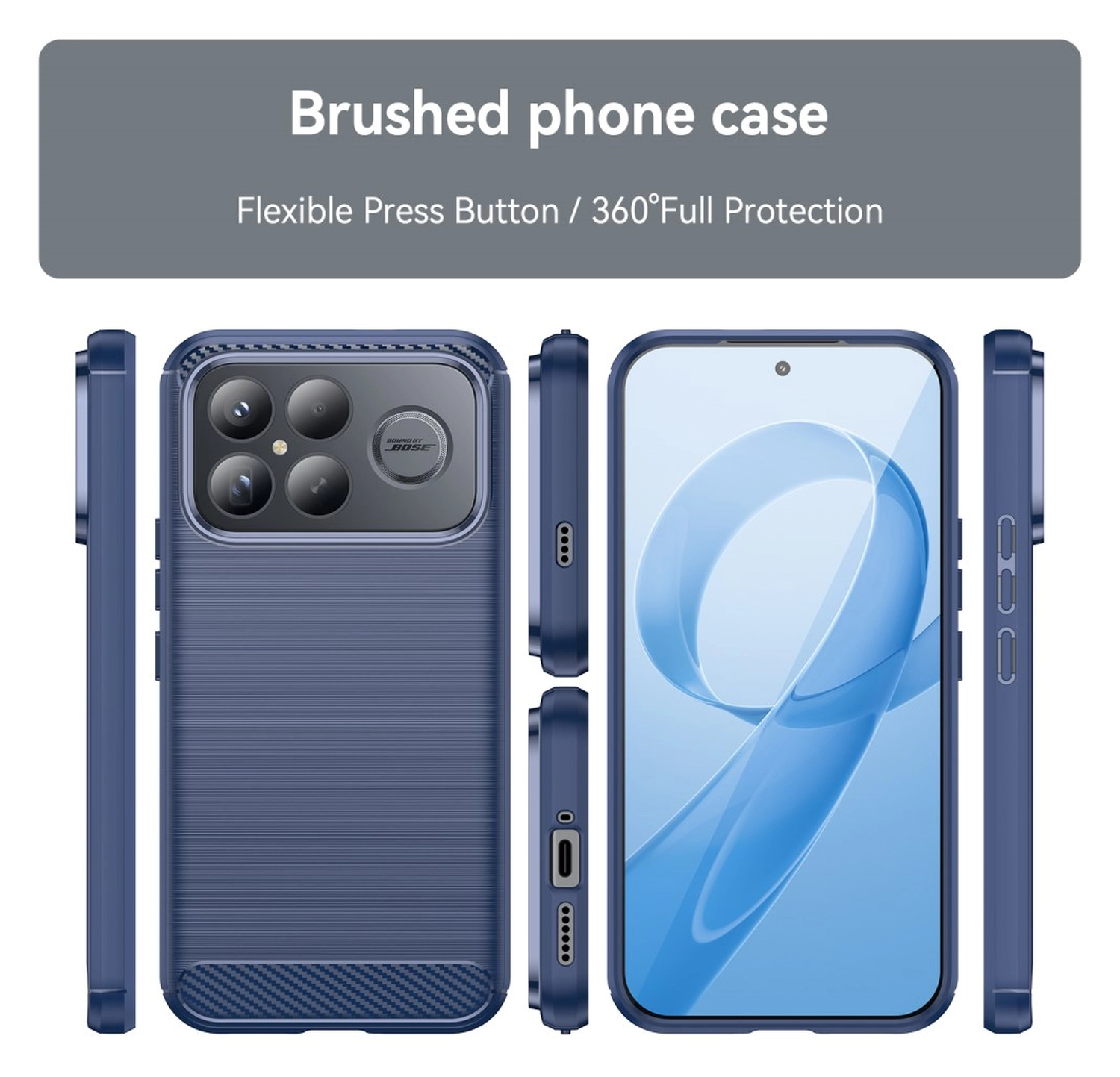 Xiaomi Poco F8 Ultra Hoesje Geborsteld TPU Flexibele Back Cover Blauw afbeelding 9