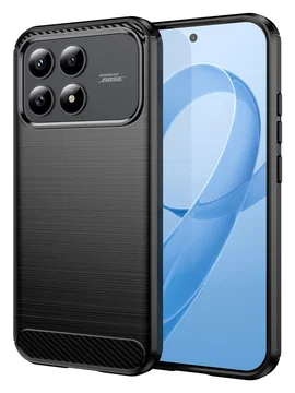 Xiaomi Poco F8 Pro Hoesje Geborsteld TPU Flexibele Back Cover Zwart