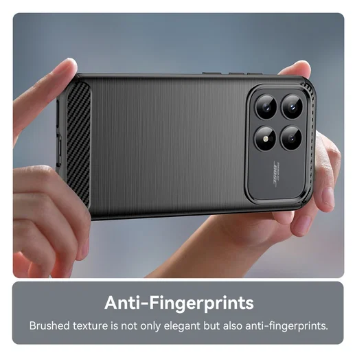Xiaomi Poco F8 Pro Hoesje Geborsteld TPU Flexibele Back Cover Zwart afbeelding 2
