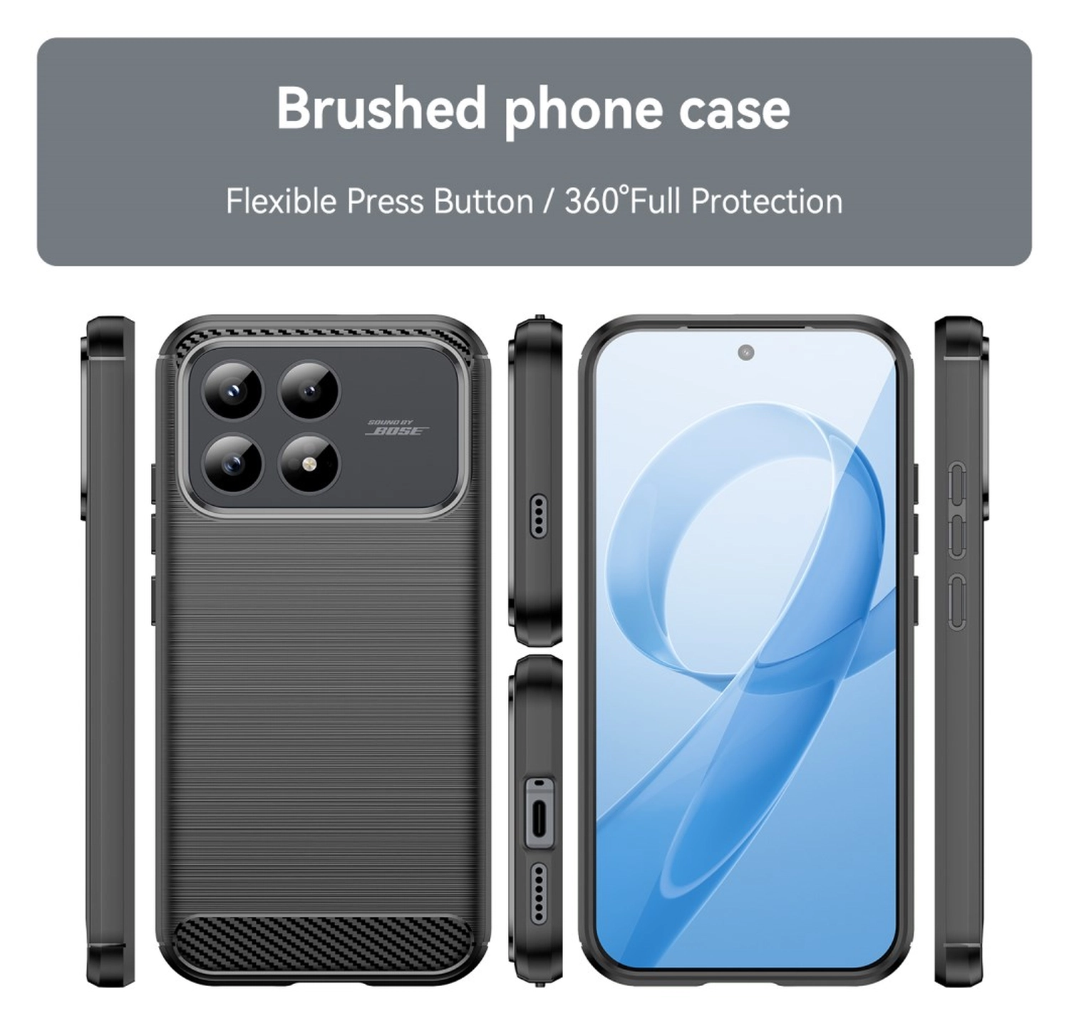 Xiaomi Poco F8 Pro Hoesje Geborsteld TPU Flexibele Back Cover Zwart afbeelding 8