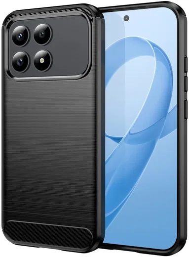 Xiaomi Poco F8 Pro Hoesje Geborsteld TPU Flexibele Back Cover Zwart afbeelding 1