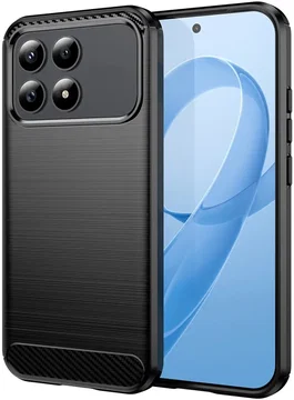 Xiaomi Poco F8 Pro Hoesje Geborsteld TPU Flexibele Back Cover Zwart
