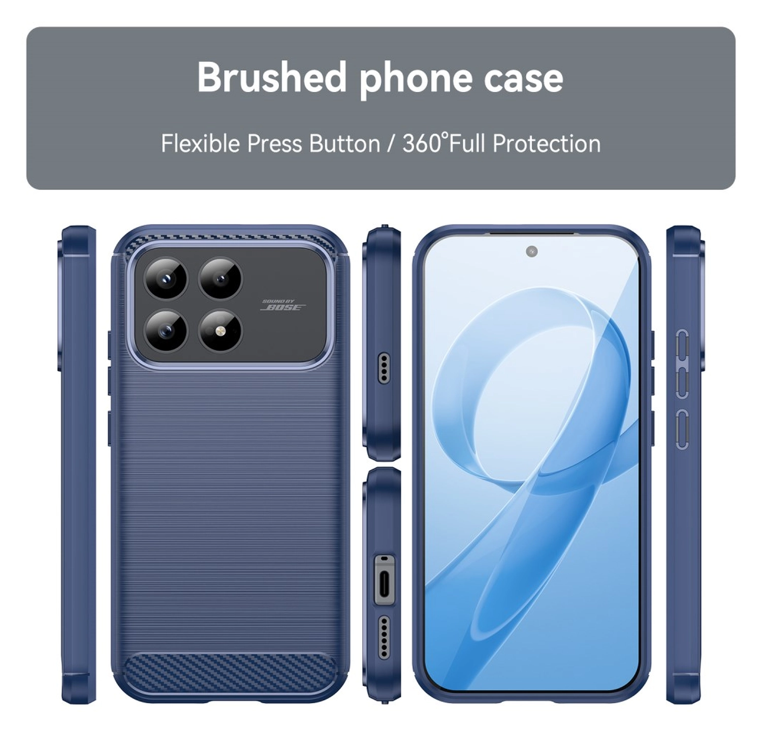 Xiaomi Poco F8 Pro Hoesje Geborsteld TPU Flexibele Back Cover Blauw afbeelding 7
