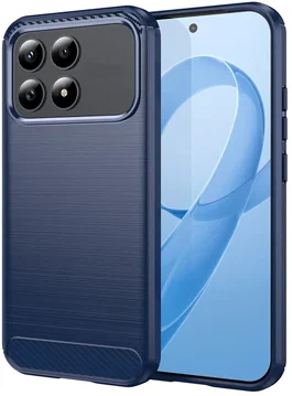 Xiaomi Poco F8 Pro Hoesje Geborsteld TPU Flexibele Back Cover Blauw