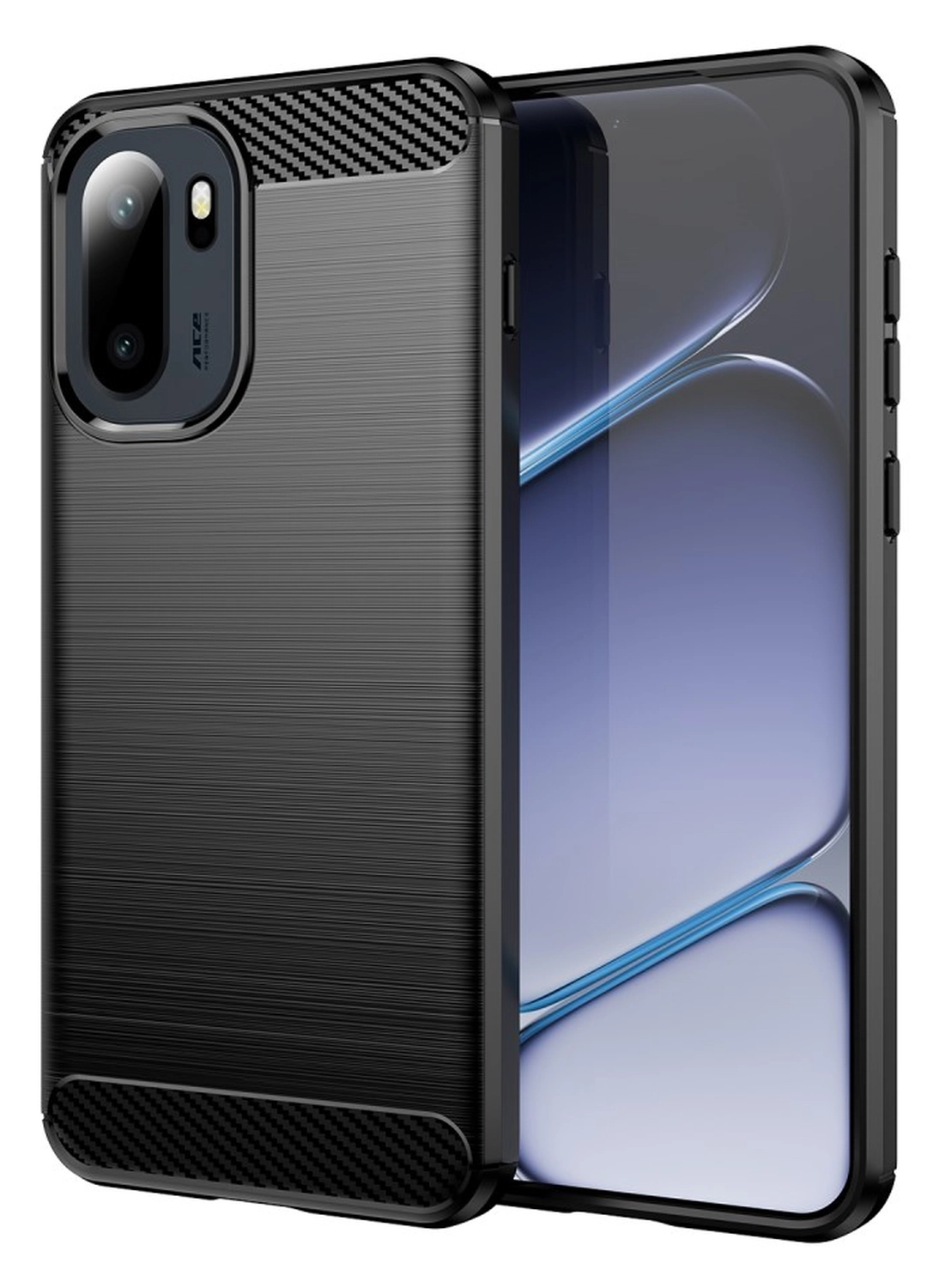 OnePlus 15R Hoesje Geborsteld TPU Flexibele Back Cover Zwart afbeelding 1