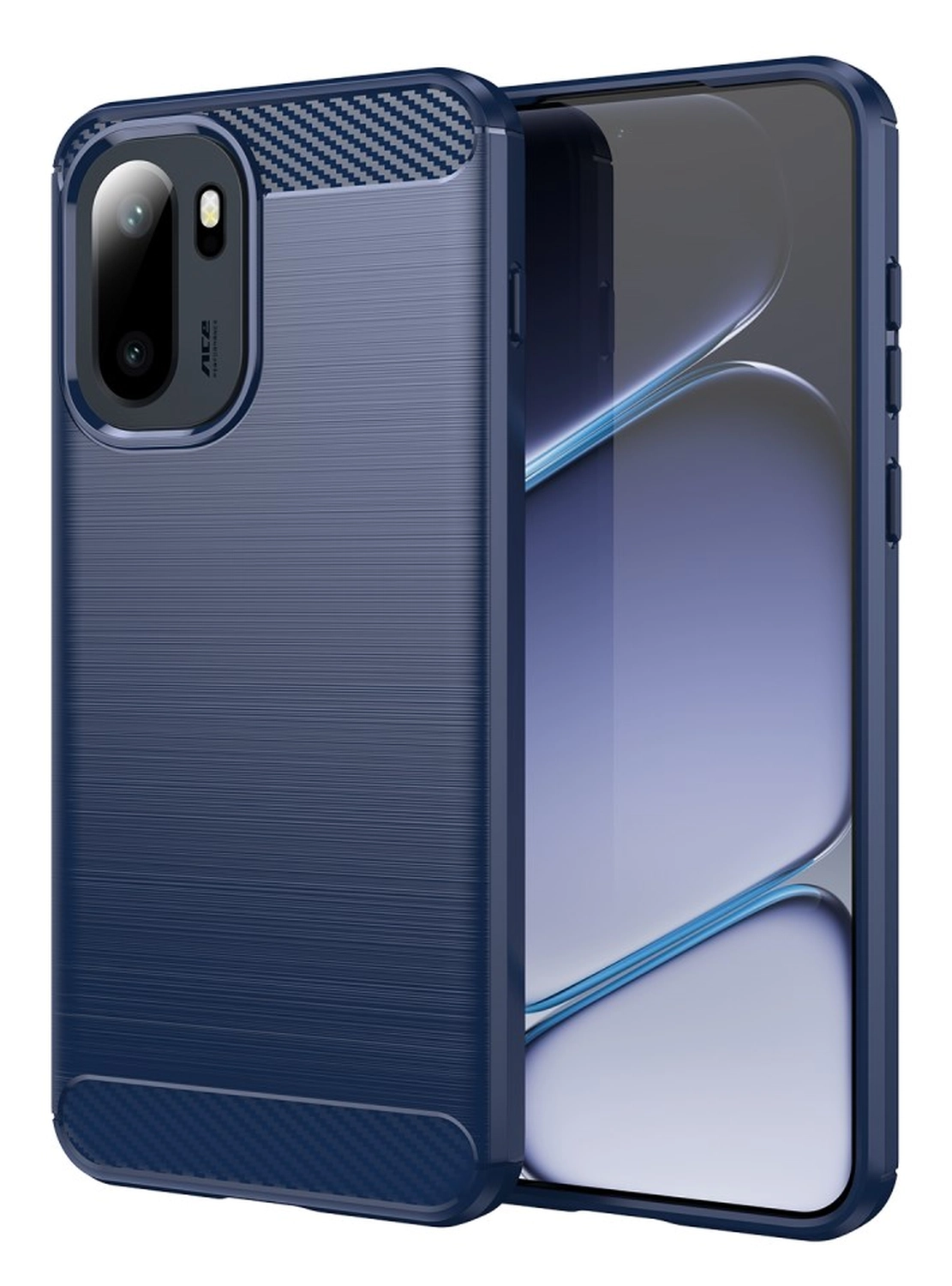 OnePlus 15R Hoesje Geborsteld TPU Flexibele Back Cover Blauw afbeelding 1