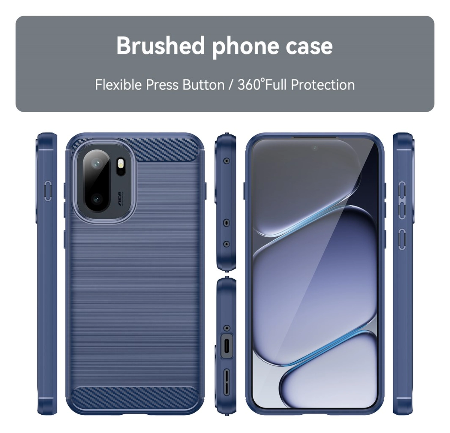 OnePlus 15R Hoesje Geborsteld TPU Flexibele Back Cover Blauw afbeelding 9