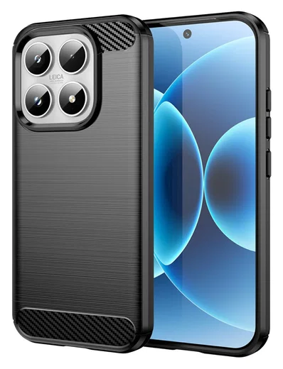 Xiaomi 17 Hoesje Geborsteld TPU Flexibele Back Cover Zwart afbeelding 1