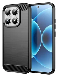 Xiaomi 17 Hoesje Geborsteld TPU Flexibele Back Cover Zwart afbeelding