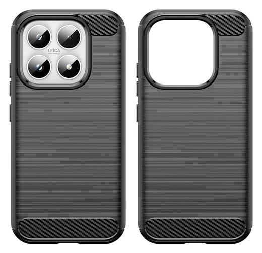 Xiaomi 17 Hoesje Geborsteld TPU Flexibele Back Cover Zwart afbeelding 2