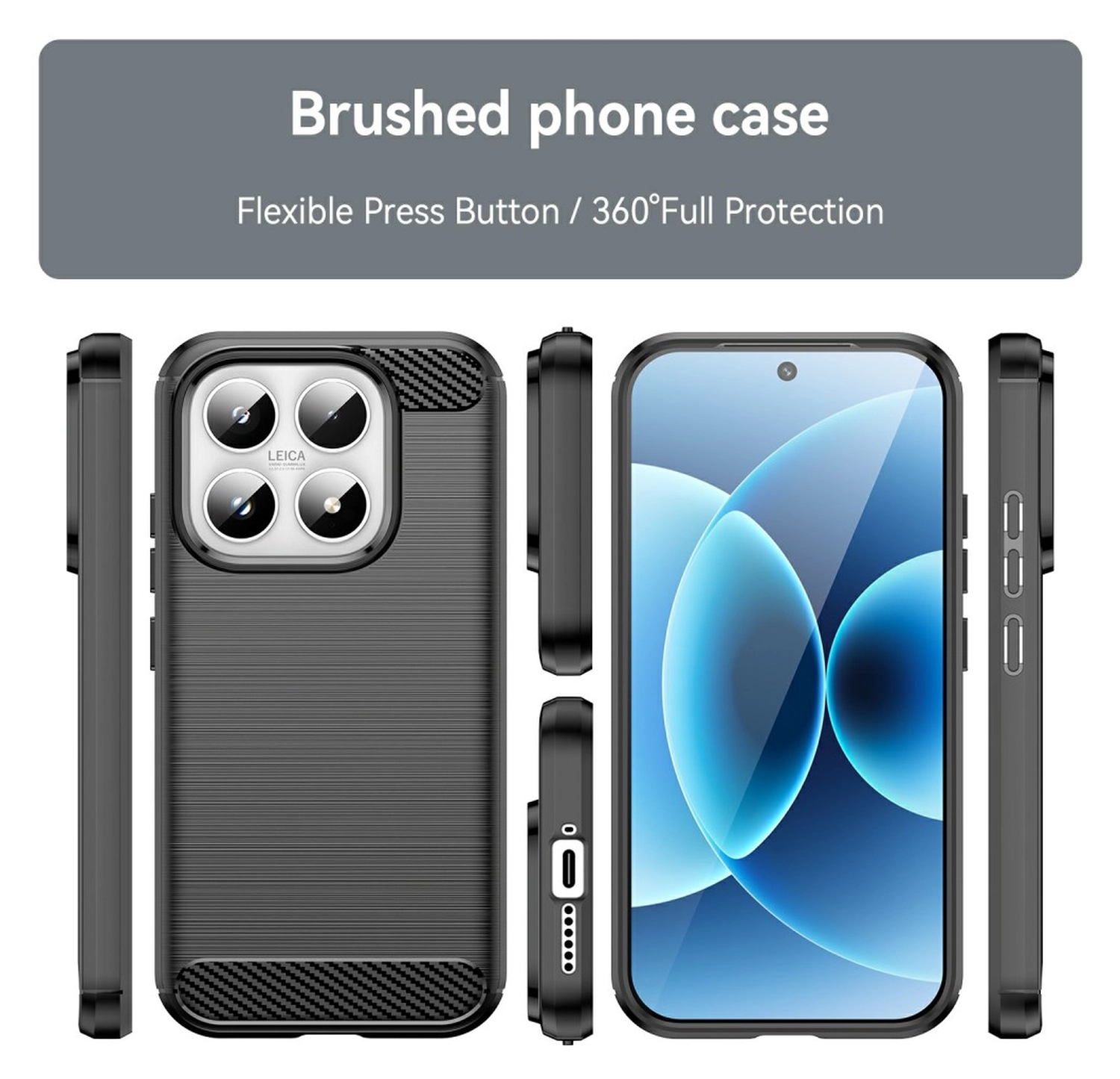 Xiaomi 17 Hoesje Geborsteld TPU Flexibele Back Cover Zwart afbeelding 9