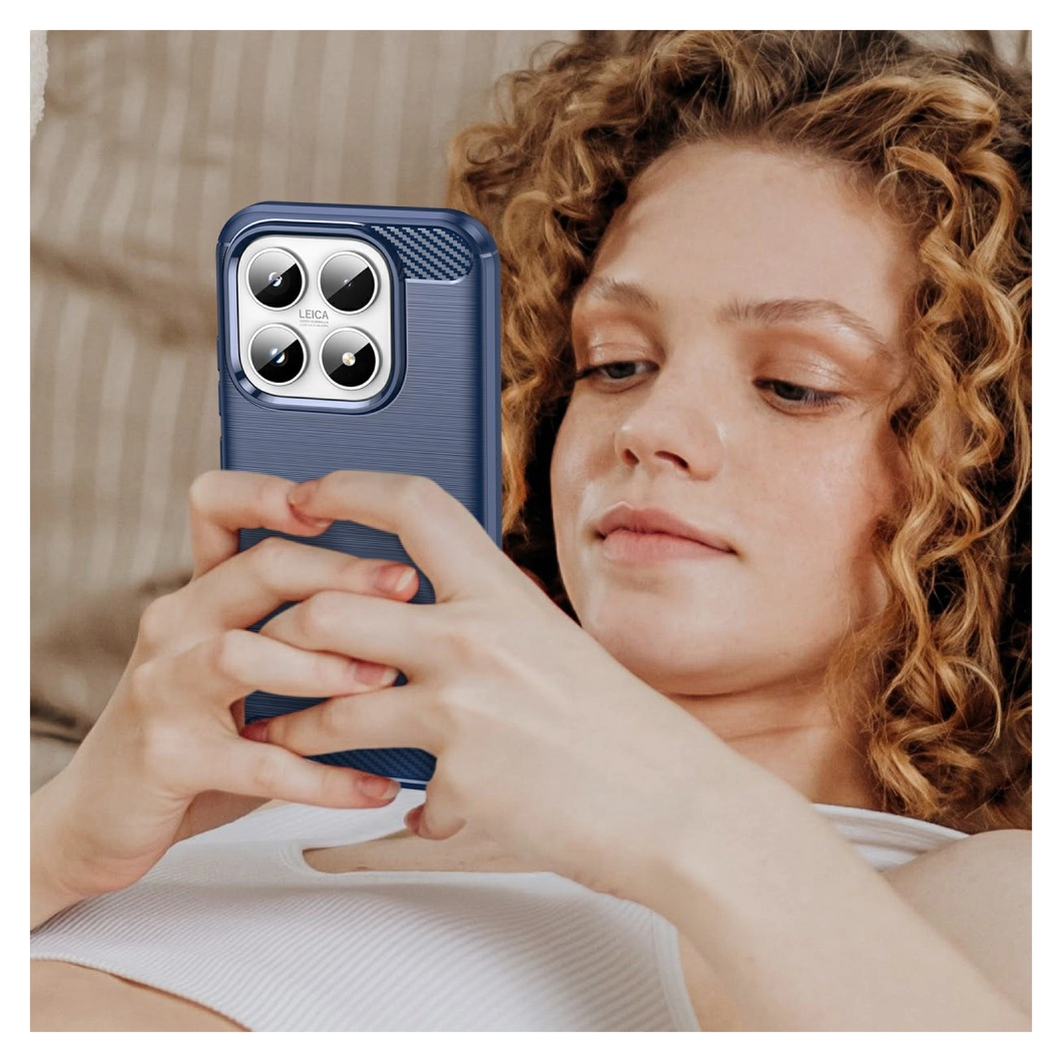 Xiaomi 17 Hoesje Geborsteld TPU Flexibele Back Cover Blauw afbeelding 8