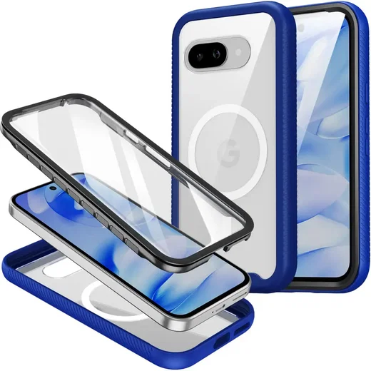 Google Pixel 10a Hoesje Full Protect 360° Cover met MagSafe / Qi2 Blauw afbeelding 1
