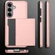 Samsung Galaxy A57 Hoesje met Slider Kaarthouder Back Cover Roze Goud afbeelding 11