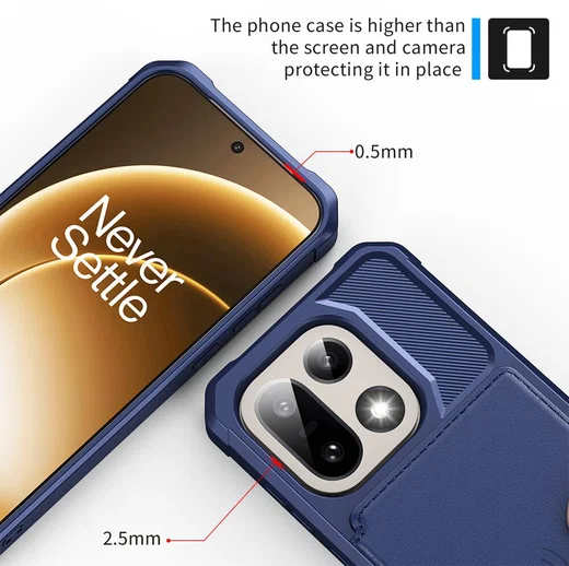 OnePlus 15 Hoesje 3-in-1 Pasjes Portemonnee Back Cover Blauw afbeelding 7