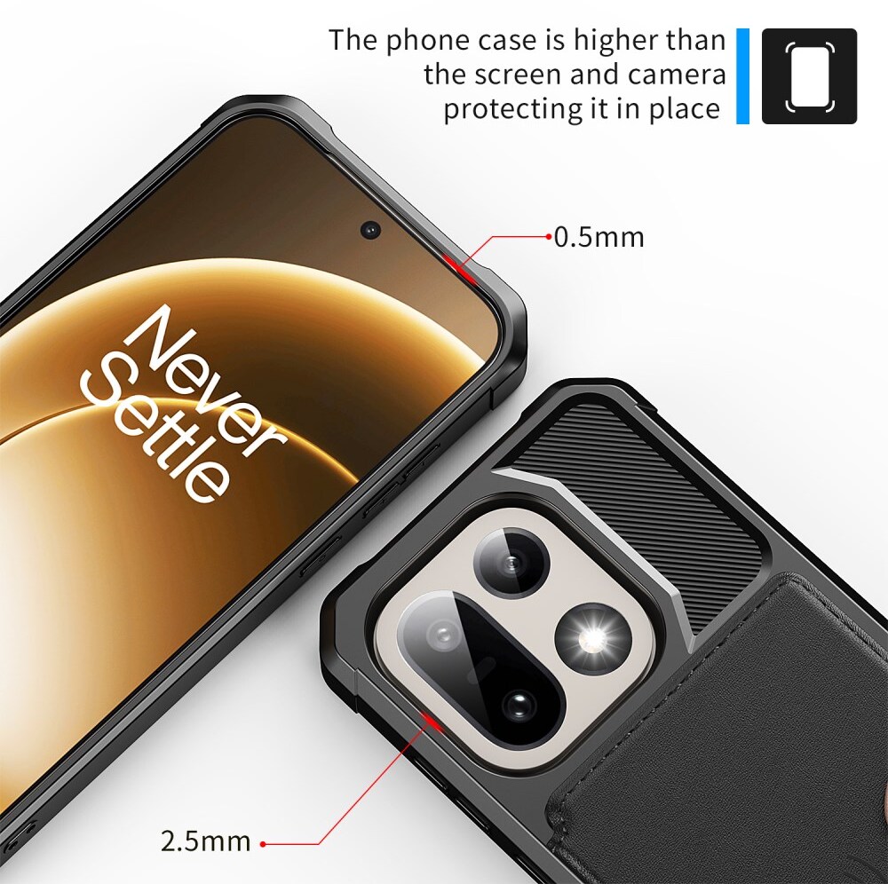 OnePlus 15 Hoesje 3-in-1 Pasjes Portemonnee Back Cover Zwart afbeelding 7