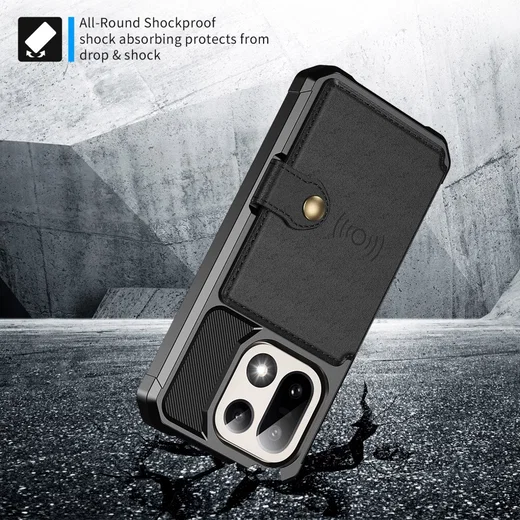 OnePlus 15 Hoesje 3-in-1 Pasjes Portemonnee Back Cover Zwart afbeelding 4
