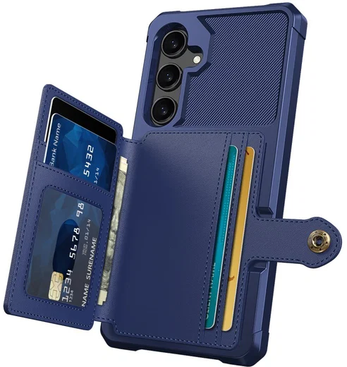Samsung Galaxy S25 FE Hoesje 3-in-1 Pasjes Portemonnee Back Cover Blauw afbeelding 5