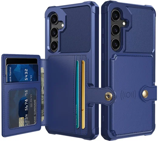 Samsung Galaxy S25 FE Hoesje 3-in-1 Pasjes Portemonnee Back Cover Blauw afbeelding 1