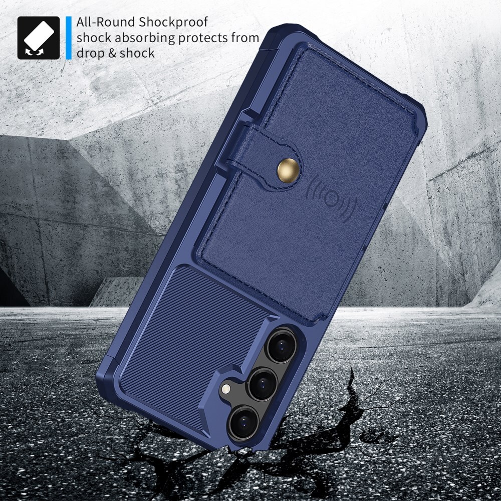 Samsung Galaxy S25 FE Hoesje 3-in-1 Pasjes Portemonnee Back Cover Blauw afbeelding 4