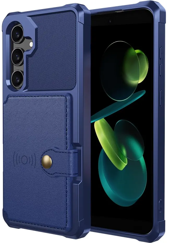 Samsung Galaxy S25 FE TPU Back Cover met Kunstleren Wallet Blauw afbeelding 2