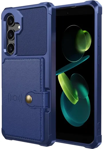 Samsung Galaxy S25 FE TPU Back Cover met Kunstleren Wallet Blauw afbeelding 2
