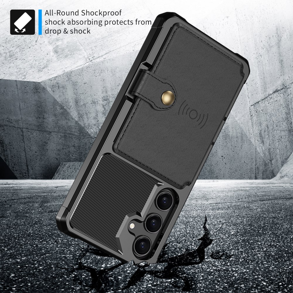 Samsung Galaxy S25 FE Hoesje 3-in-1 Pasjes Portemonnee Back Cover Zwart afbeelding 4