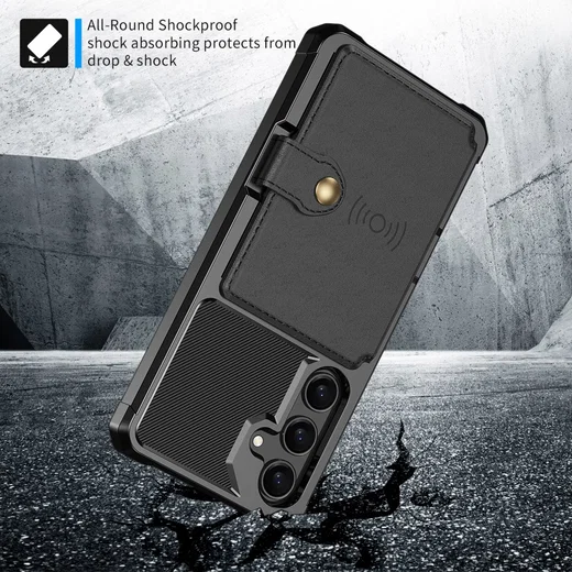 Samsung Galaxy S25 FE Hoesje 3-in-1 Pasjes Portemonnee Back Cover Zwart afbeelding 4