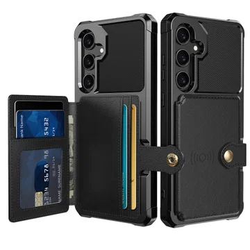 Samsung Galaxy S25 FE Hoesje 3-in-1 Pasjes Portemonnee Back Cover Zwart