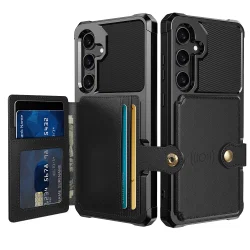 Samsung Galaxy S25 FE Hoesje 3-in-1 Pasjes Portemonnee Back Cover Zwart afbeelding