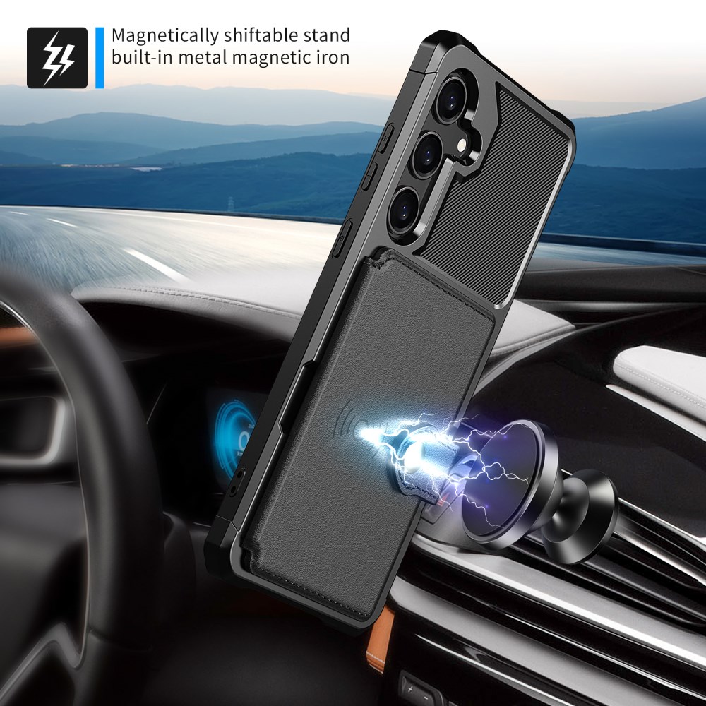Samsung Galaxy S25 FE Hoesje 3-in-1 Pasjes Portemonnee Back Cover Zwart afbeelding 6