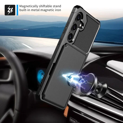 Samsung Galaxy S25 FE Hoesje 3-in-1 Pasjes Portemonnee Back Cover Zwart afbeelding 6
