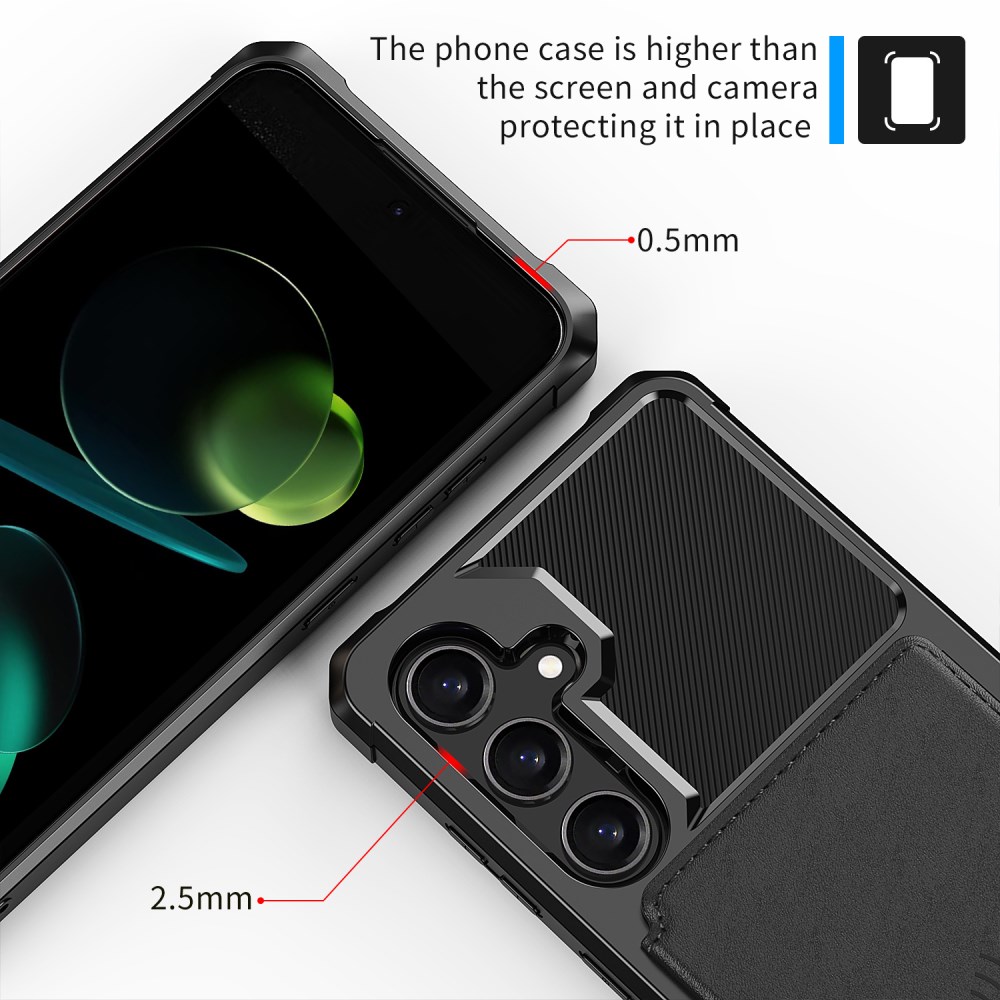 Samsung Galaxy S25 FE Hoesje 3-in-1 Pasjes Portemonnee Back Cover Zwart afbeelding 7