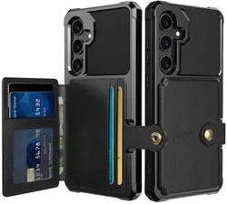 Samsung Galaxy S25 FE TPU Back Cover met Kunstleren Wallet Zwart afbeelding