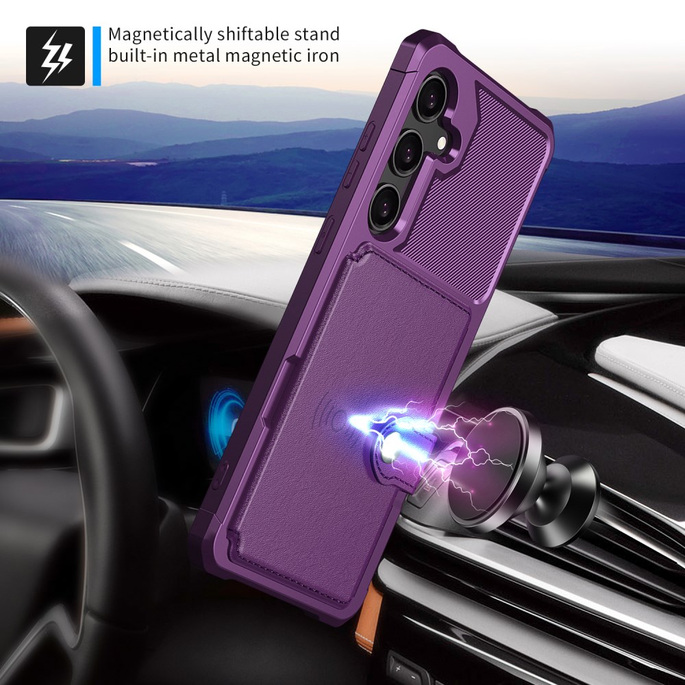 Samsung Galaxy S25 FE Hoesje 3-in-1 Pasjes Portemonnee Back Cover Paars afbeelding 5