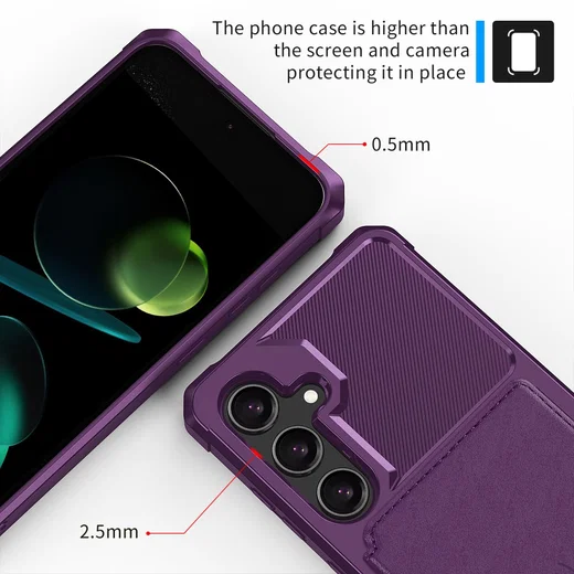 Samsung Galaxy S25 FE Hoesje 3-in-1 Pasjes Portemonnee Back Cover Paars afbeelding 6