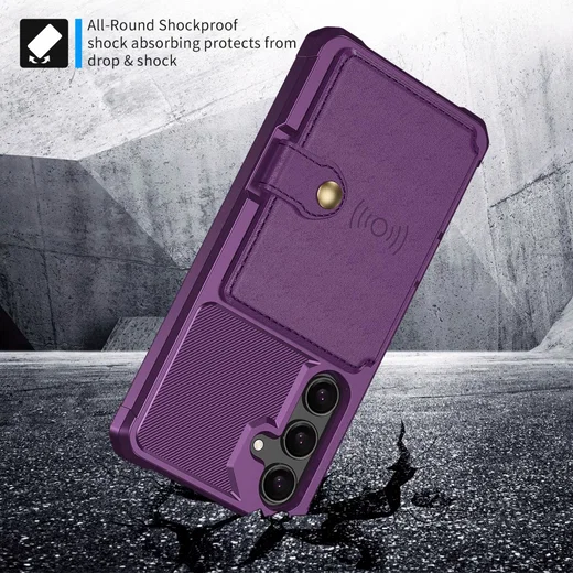 Samsung Galaxy S25 FE Hoesje 3-in-1 Pasjes Portemonnee Back Cover Paars afbeelding 3