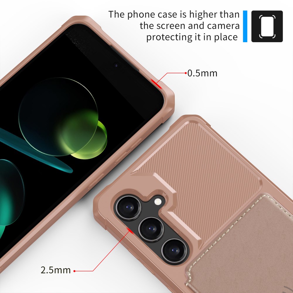 Samsung Galaxy S25 FE Hoesje 3-in-1 Pasjes Portemonnee Back Cover Roze afbeelding 6