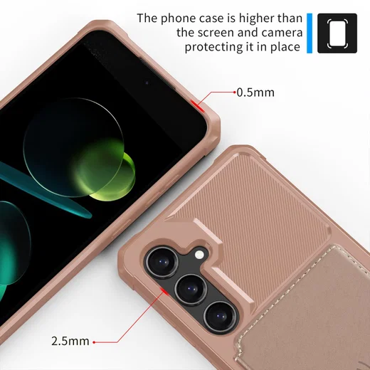 Samsung Galaxy S25 FE Hoesje 3-in-1 Pasjes Portemonnee Back Cover Roze afbeelding 6