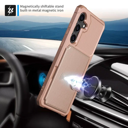 Samsung Galaxy S25 FE Hoesje 3-in-1 Pasjes Portemonnee Back Cover Roze afbeelding 5