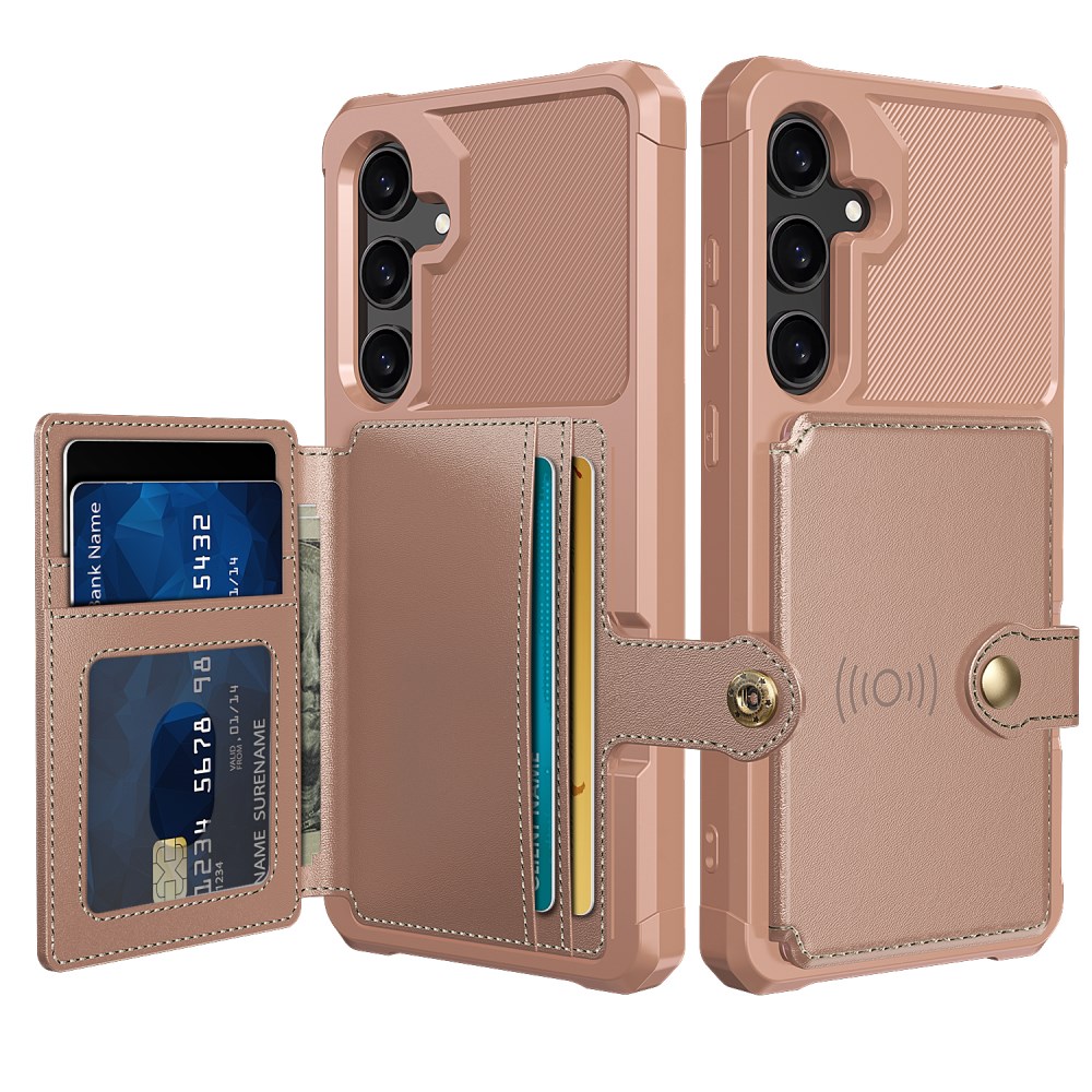 Samsung Galaxy S25 FE Hoesje 3-in-1 Pasjes Portemonnee Back Cover Roze afbeelding 1