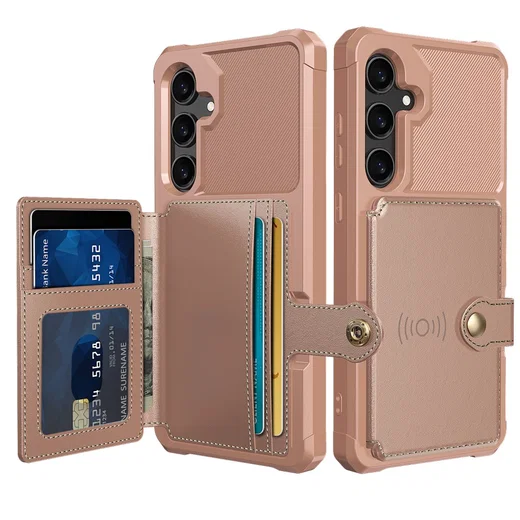Samsung Galaxy S25 FE Hoesje 3-in-1 Pasjes Portemonnee Back Cover Roze afbeelding 1