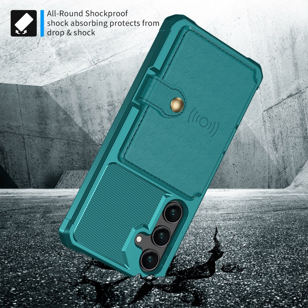 Samsung Galaxy S25 FE Hoesje 3-in-1 Pasjes Portemonnee Back Cover Groen afbeelding 3