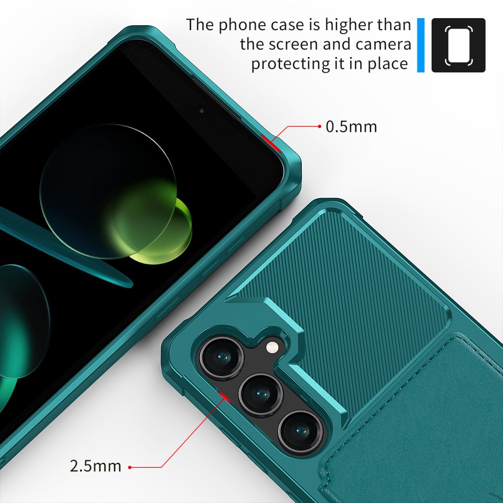 Samsung Galaxy S25 FE Hoesje 3-in-1 Pasjes Portemonnee Back Cover Groen afbeelding 6