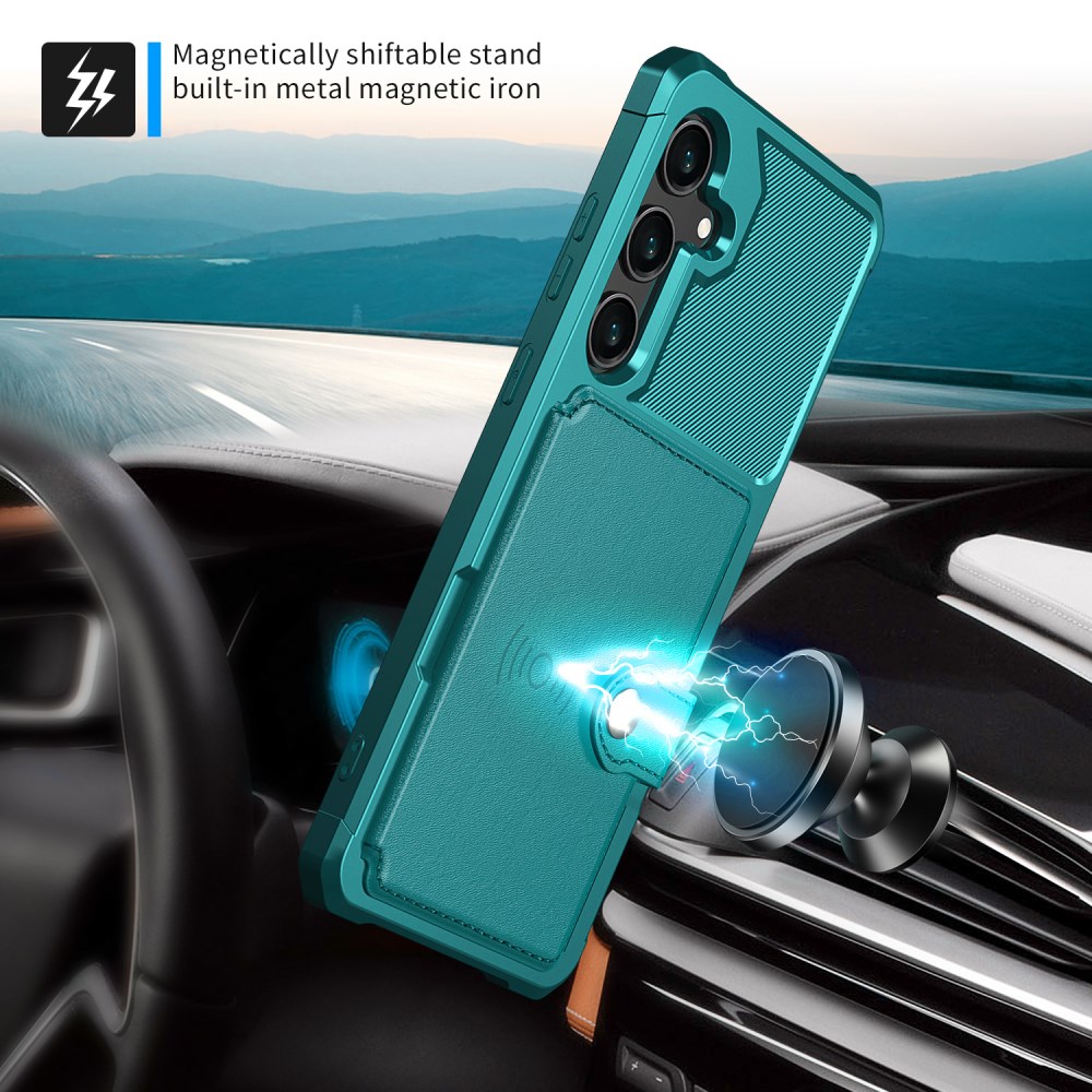 Samsung Galaxy S25 FE Hoesje 3-in-1 Pasjes Portemonnee Back Cover Groen afbeelding 5