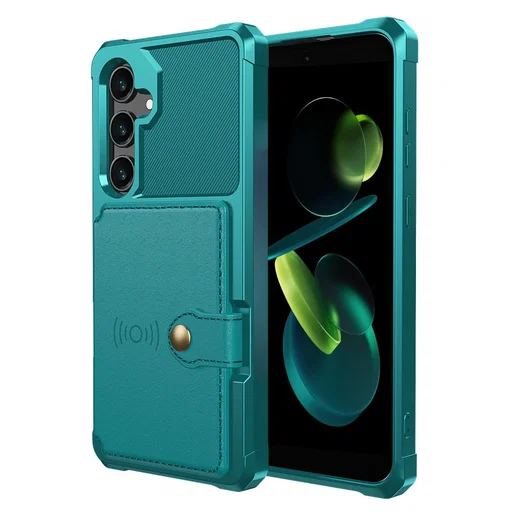 Samsung Galaxy S25 FE Hoesje 3-in-1 Pasjes Portemonnee Back Cover Groen afbeelding 2